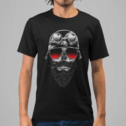 Bone Rider Skull Biker Graphic T-shirt