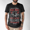 Ride Bike Typography Skull Graphic T-shirt - Image 2