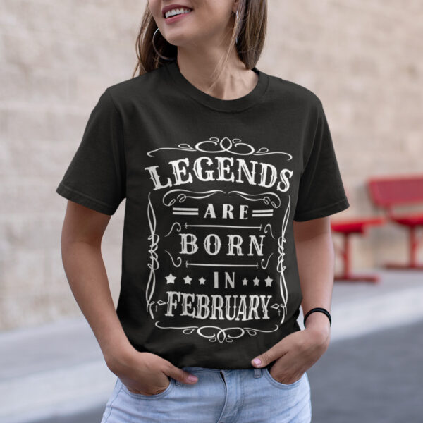 Legends February Typography Graphic T-shirt - Image 2