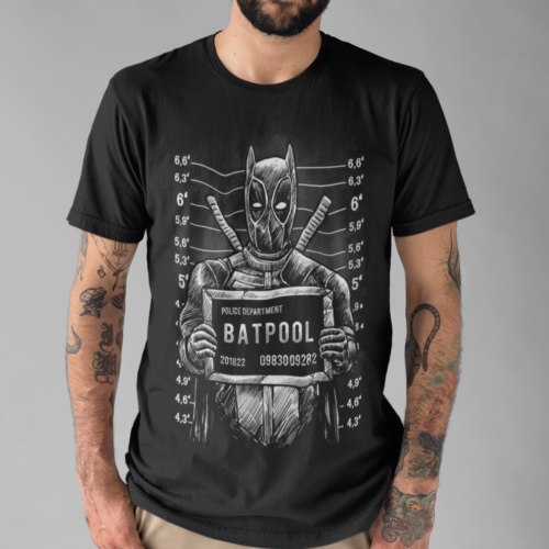 Bat Pool Mugshot Superhero T-shirt