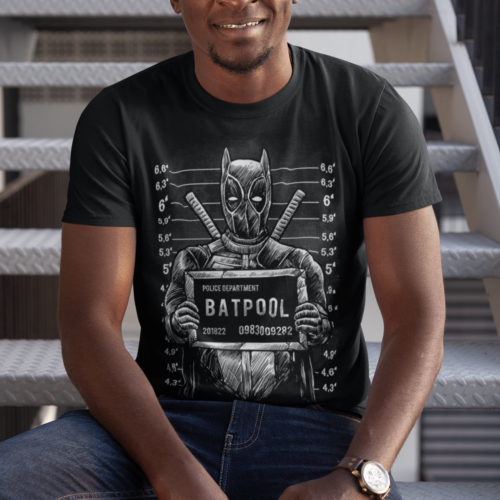 Bat Pool Mugshot Superhero T-shirt