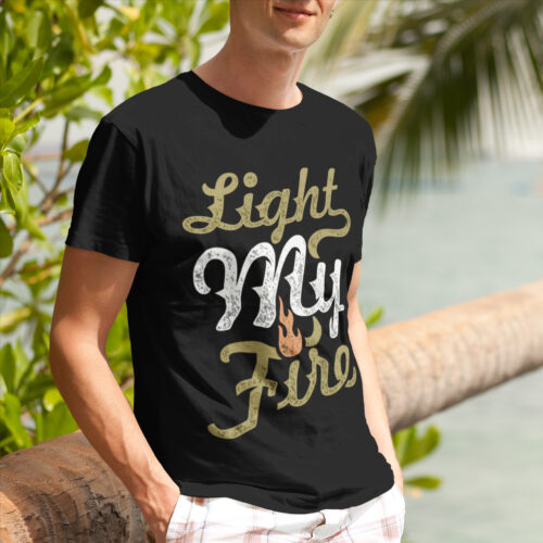 Light My Fire Typography Vintage Graphic T-shirt