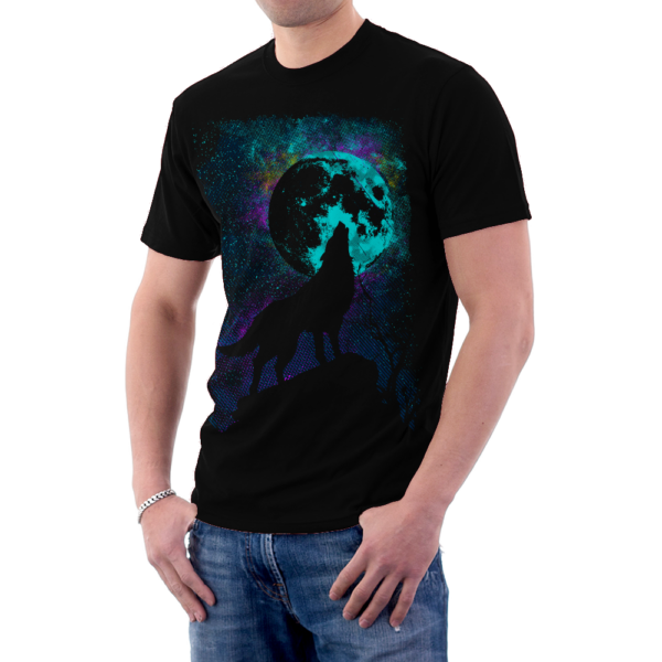 Wolf Howl At The Moon Animal T-shirt - Image 2