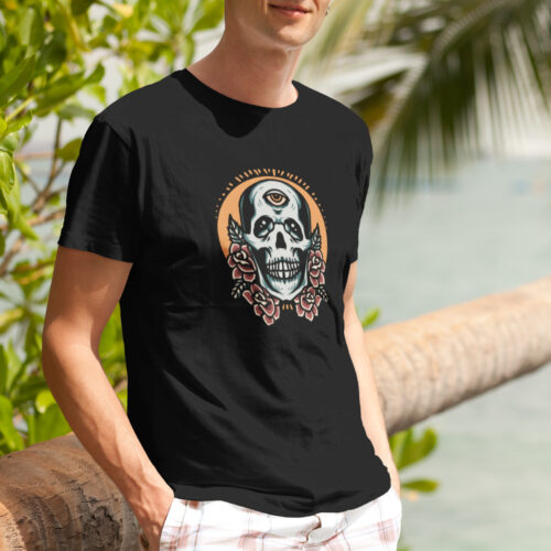 Skull And Rose Tattoo Graphic T-shirt