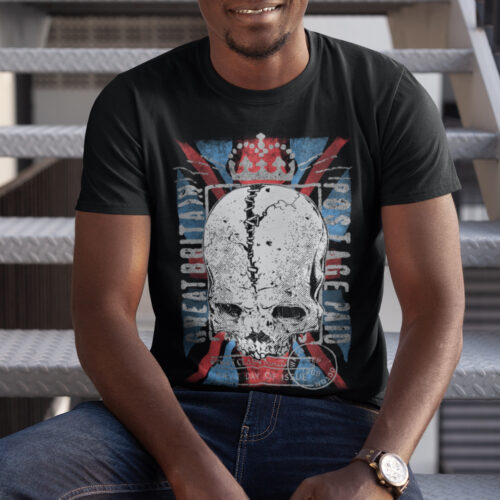 Great Britain Post Skull Vintage Graphic T-shirt