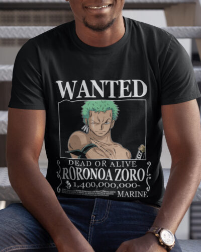 Bounty Zoro Anime Typography Wanted Graphic T-shirt