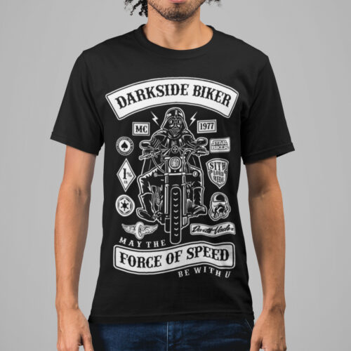 Darkside Biker Space Graphic T-shirt