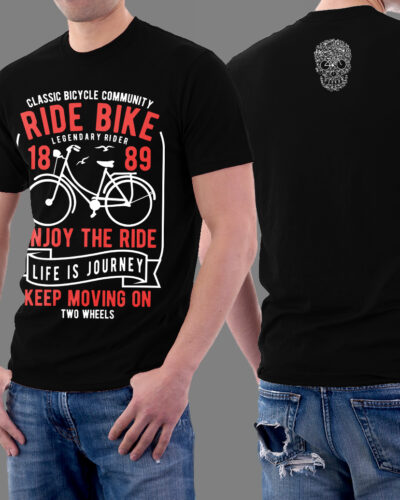 Ride Bike Typography Skull Graphic T-shirt