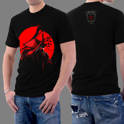 Samurai Warrior Skull Graphic T-shirt