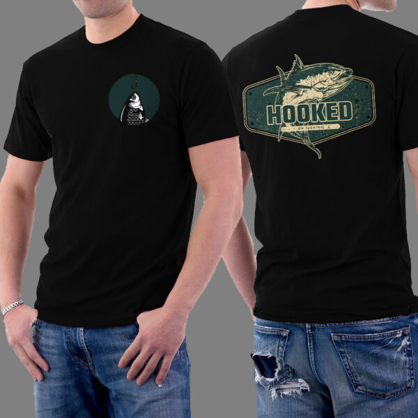 Hooked On Fishing Funny Graphic T-shirt