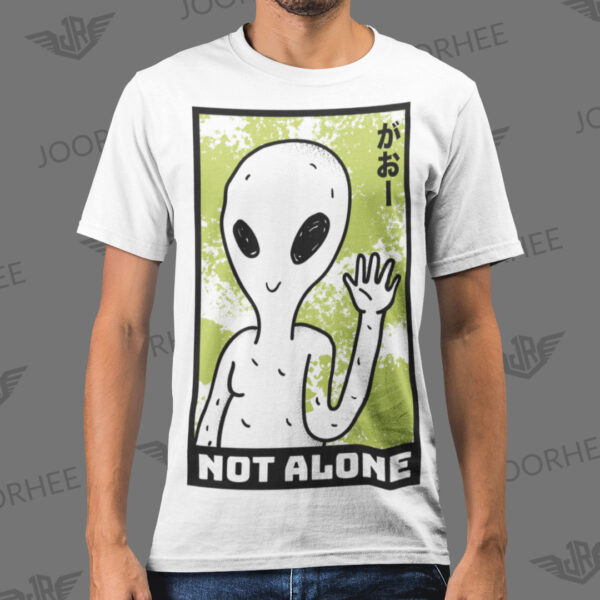 Not Alone Alien Funny Space T-shirt