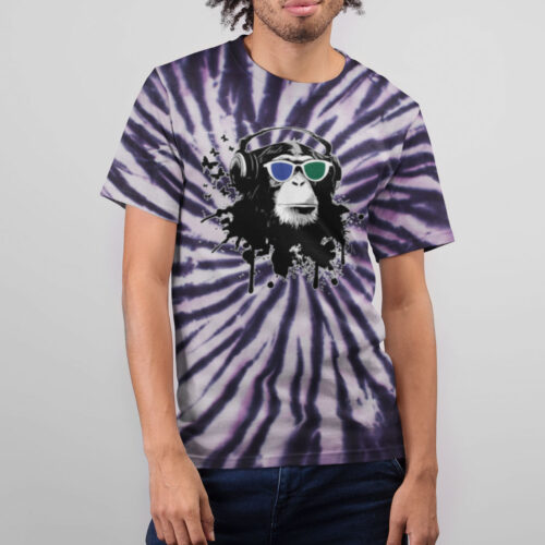 Cool Monkey Purple Spiral Tie Dye T-shirt