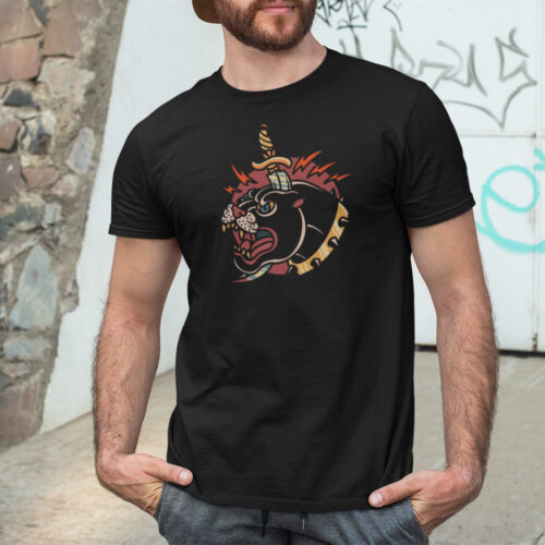 Panther And Dagger Tattoo Graphic T-shirt