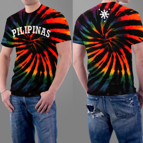 Pilipinas Sun and Stars Philippines Tie Dye Graphic T-shirt