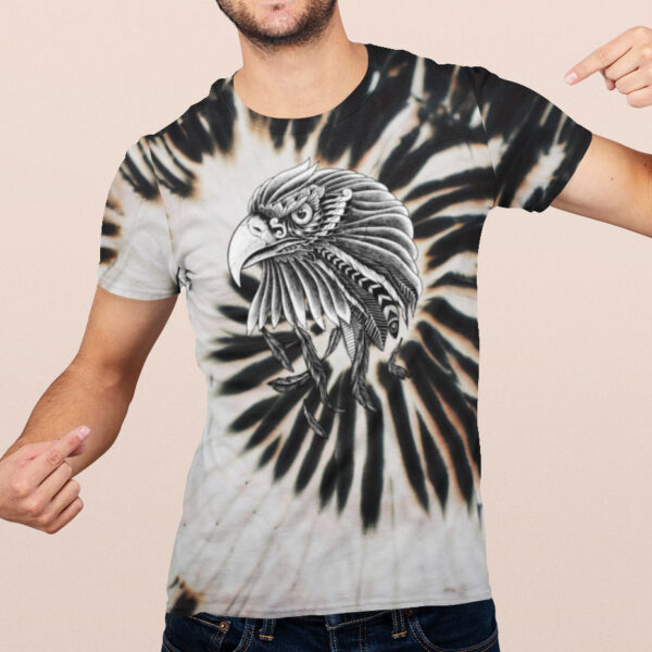 EAGLE black spiral tie dye t-shirt - Image 2