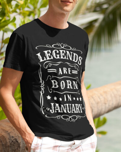 Legends January Typography Graphic T-shirt