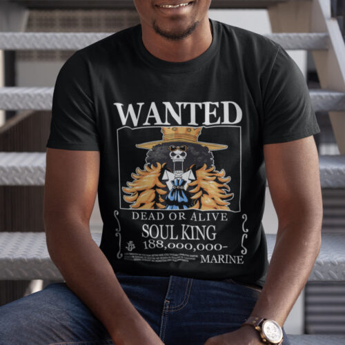 Bounty Brook Anime Typography Wanted Graphic T-shirt
