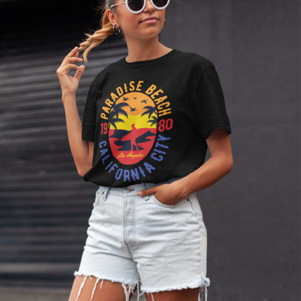 Paradise Beach Holidays Typography Graphic T-shirt - Image 6