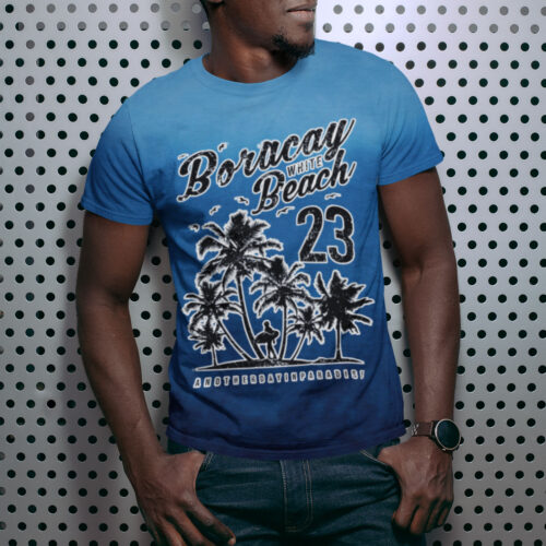 Boracay Beach Holidays Philippines Two Tone Blue Tie Dye T-shirt