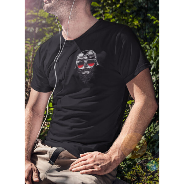 Bone Bike Rider Skull Vintage Graphic T-shirt - Image 3