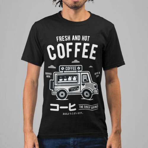 Coffee Van Food Typography Graphic T-shirt