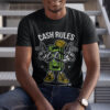 Cash Rules Funny Typography Graphic T-shirt - Image 2
