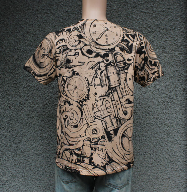 Clock and Gears Doodle Grahpic T-shirt - Image 5
