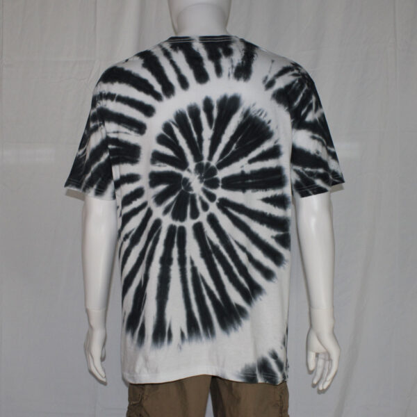 Black and White Spiral Tie Dye T-shirt - Image 5