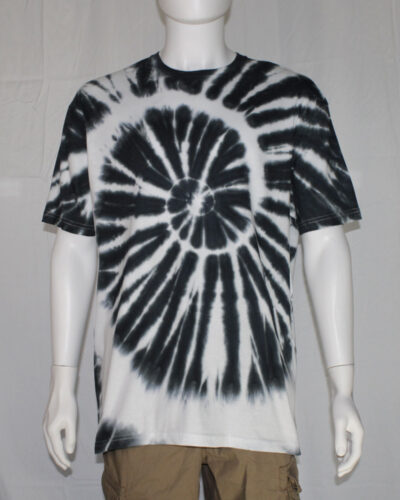 Black and White Spiral Tie Dye T-shirt