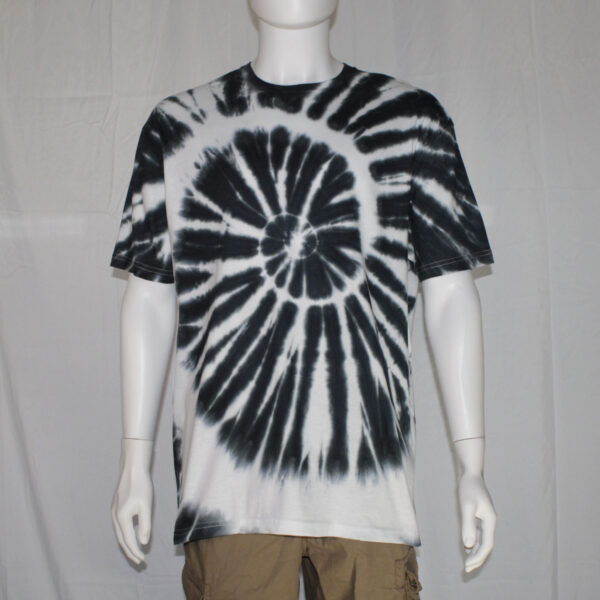 Black and White Spiral Tie Dye T-shirt