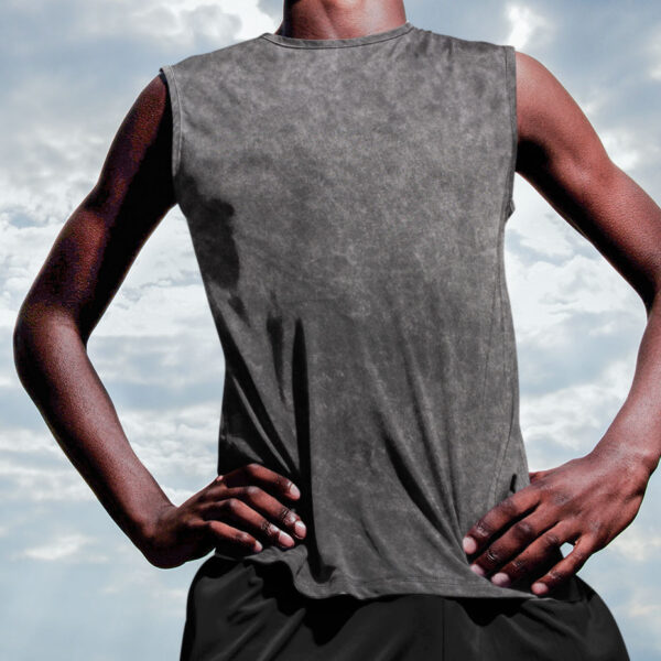 Born To Ride Black Acid Wash Tie Dye Tank Top - Image 2