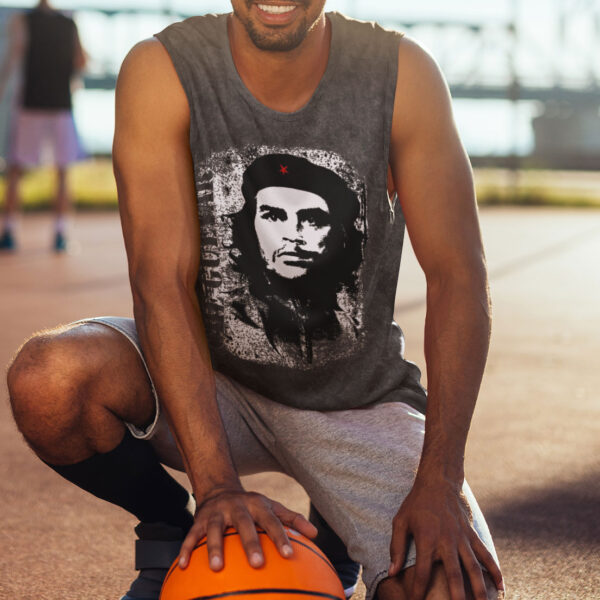 Che Guevara Black Acid Wash Tie Dye Tank Top - Image 2