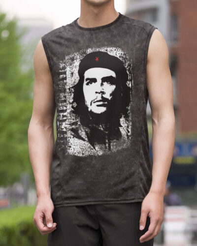 Che Guevara Black Acid Wash Tie Dye Tank Top