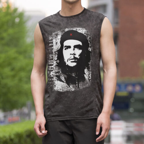 Che Guevara Black Acid Wash Tie Dye Tank Top