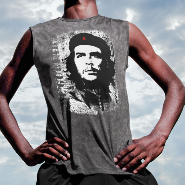 Che Guevara Black Acid Wash Tie Dye Tank Top - Image 3