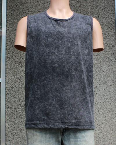 Black Acid Wash Tie Dye Tank Top