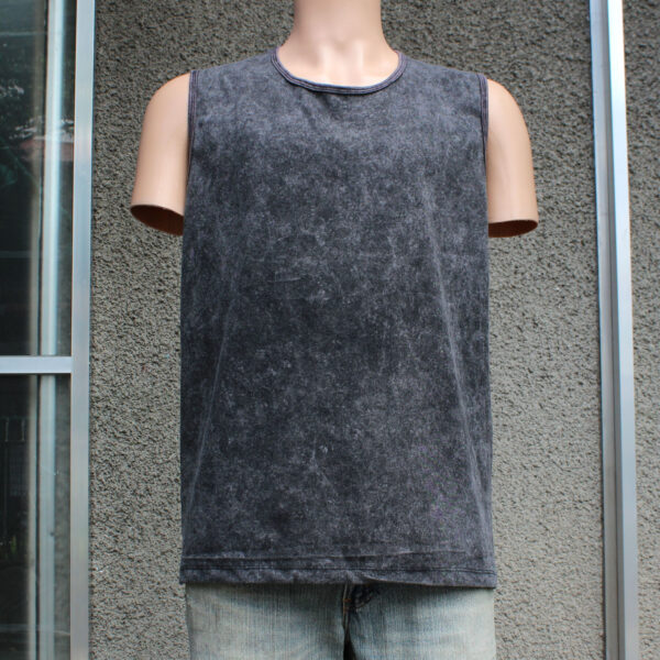 Black Acid Wash Tie Dye Tank Top