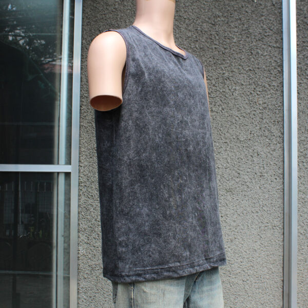 Black Acid Wash Tie Dye Tank Top - Image 2