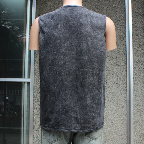 Black Acid Wash Tie Dye Tank Top - Image 3