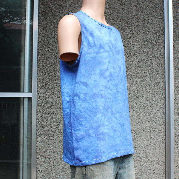 Blue Crumple Tie Dye Tank Top - Image 3