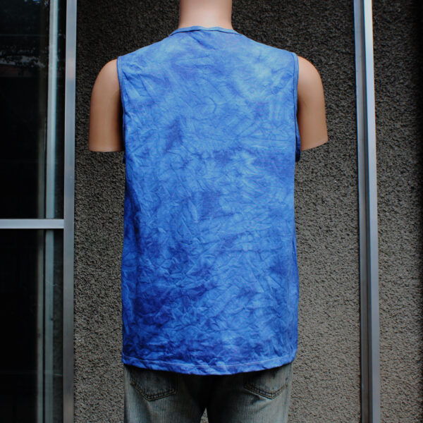 Blue Crumple Tie Dye Tank Top - Image 2