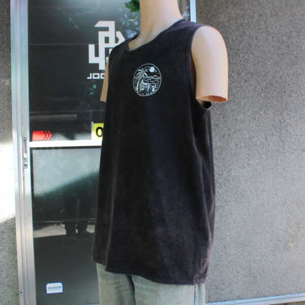 Beach Sunset Black Acid Wash Tie Dye Tank Top - Image 2