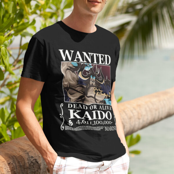 Bounty Kaido Anime Typography Wanted Graphic T-shirt - Image 2