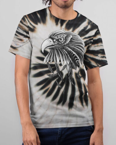 EAGLE black spiral tie dye t-shirt