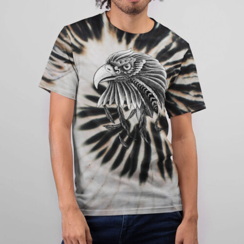 EAGLE black spiral tie dye t-shirt