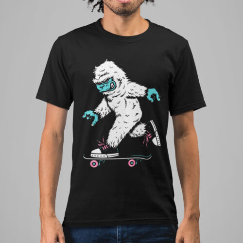 Skateboarding Yeti Skateboard Graphic T-shirt