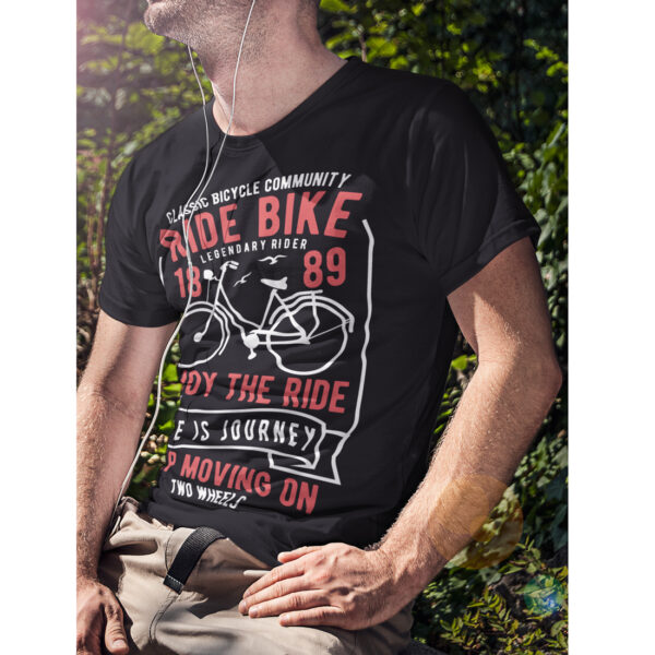 Ride Bike Typography Skull Graphic T-shirt - Image 3