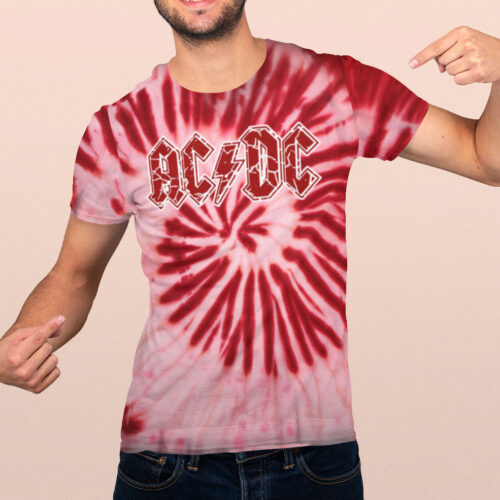 ACDC Red Spiral Tie Dye T-shirt