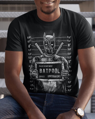 Batpool Funny Superhero Graphic T-shirt