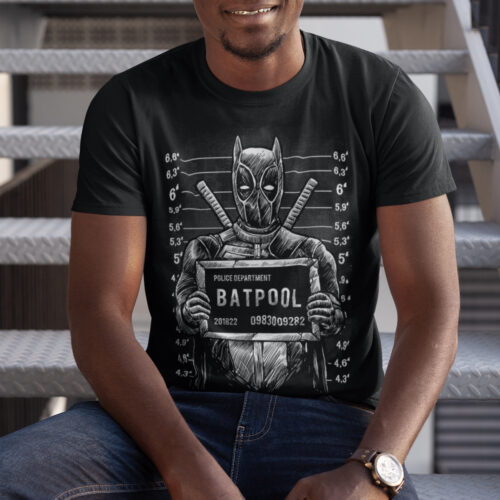 Batpool Funny Superhero Graphic T-shirt